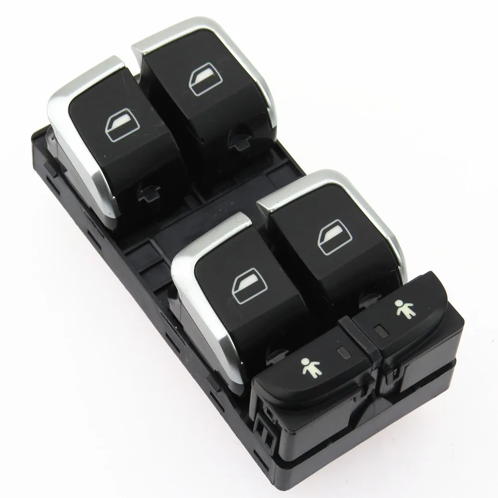 SCJYRXS 4PCS Chrome Window Glass Master Lift Control Switch For A6 S6 C7 A7 RS7 Q3 4GD959851B 4G0959851B 4GD959851B5PR