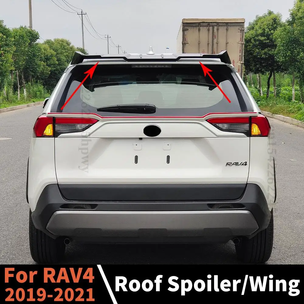 

Roof Rear Spoiler Wing Racing Sport Tail Air Deflector Decoration Tuning Facelift Trim Splitter For Toyota RAV4 2019 2020 2021