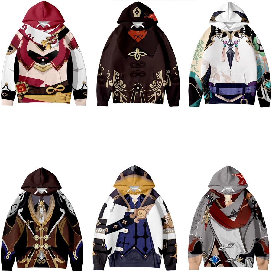 Genshin Impact Albedo Cosplay Hoodie Women Men Harajuku Sweatshirt Streetwear Hip Hop Pullover Hooded Jacket Casual Sportswear