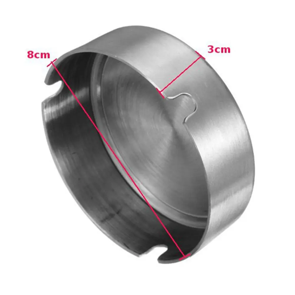 8/10/12CM Thick Stainless Steel Round Integrated Ashtray Ash Tray Holder Anti-scalding Cigarette Holder Eco-Friendly