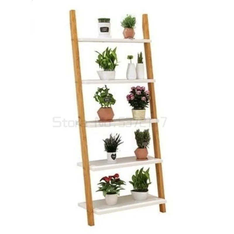 

Nordic solid wood book shelves floor brief wood ladder stand wall shelf organizer housewares plates storage furniture