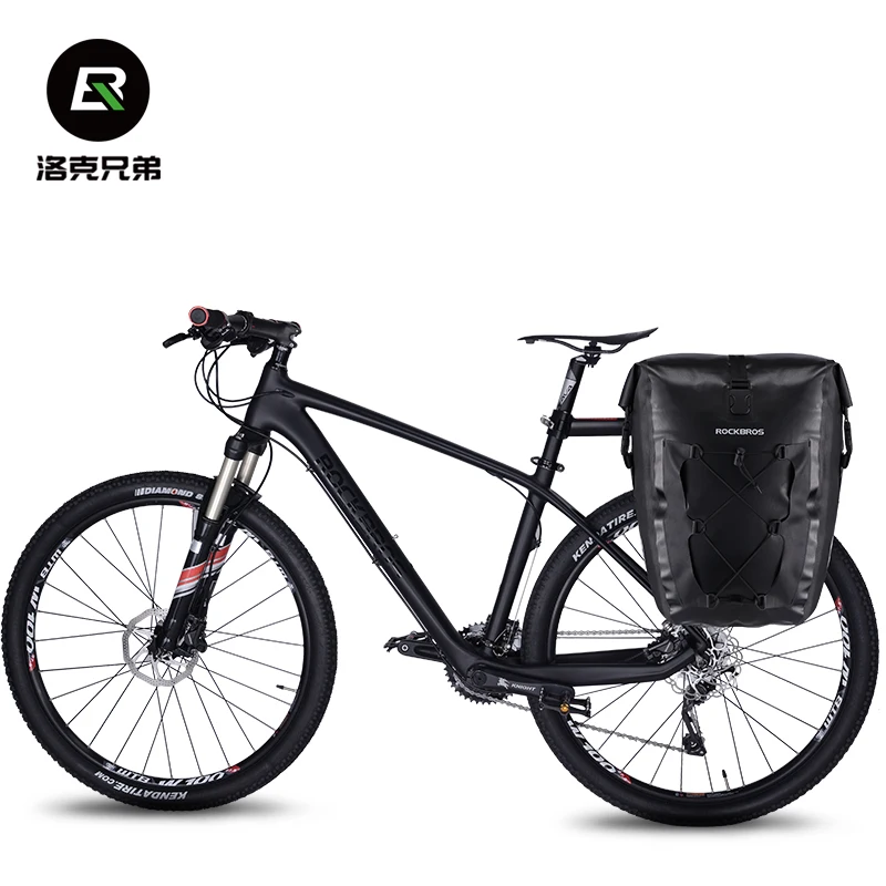 ROCKBROS Waterproof Bike Bag 27L Large Capacity Bicycle Bag Mountain Bike Saddle Rack Trunk Bags Luggage Carrier Bike Accessorie