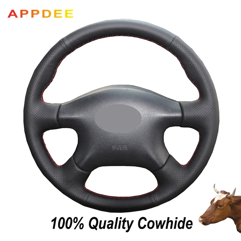 

Black Leather Steering Wheel Cover for Nissan Almera N16 Pathfinder Primera Paladin Old XTrail 2001- 05 2006 Renault Samsung SM3