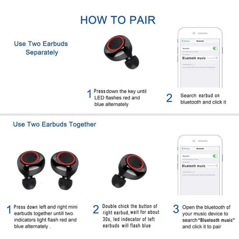 Y50 Bluetooth Earphone TWS Wireless 5.0 Stereo Headphone Earphones Earbuds Stereo Gaming Headset With Charging Box for All Phone