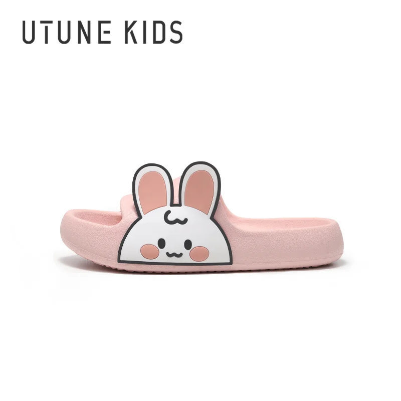 

UTUNE KIDS Детские летние шлепанцы , Нескользящие сандалии с мультяшным рисунком, для ванной комнаты, пляжная обувь для мальчиков и девочек