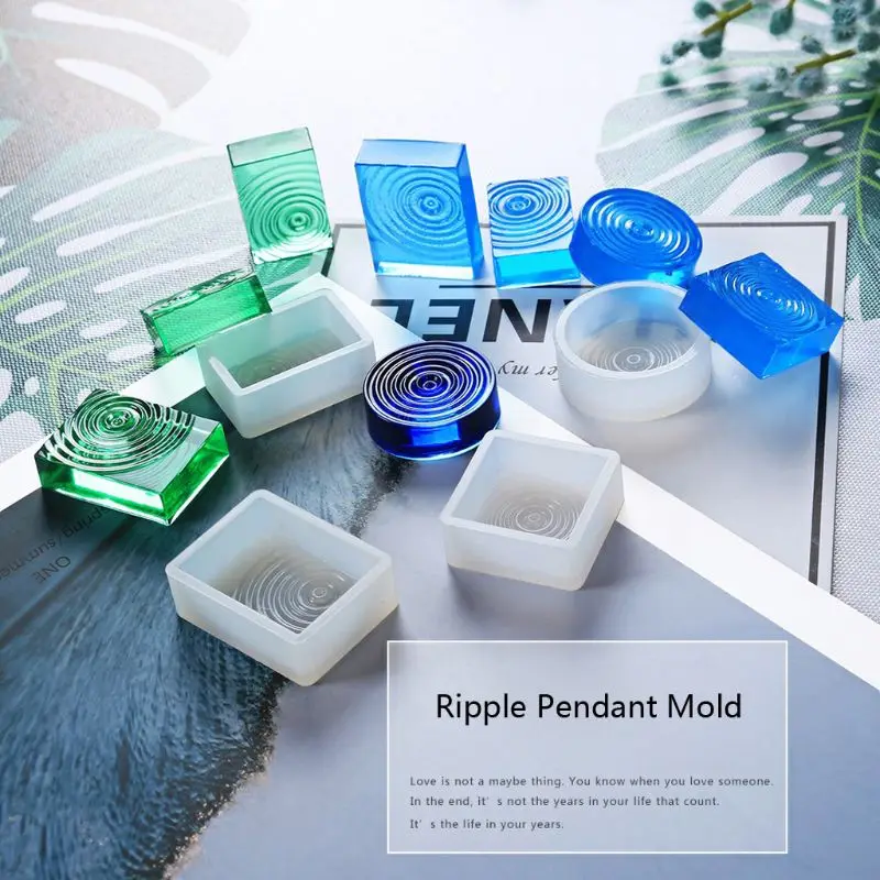 4x Hollow Resin Crafts Mould Earring Jewelry Epoxy Silicone Casting Molds Water Ripple Resin Earring Molds