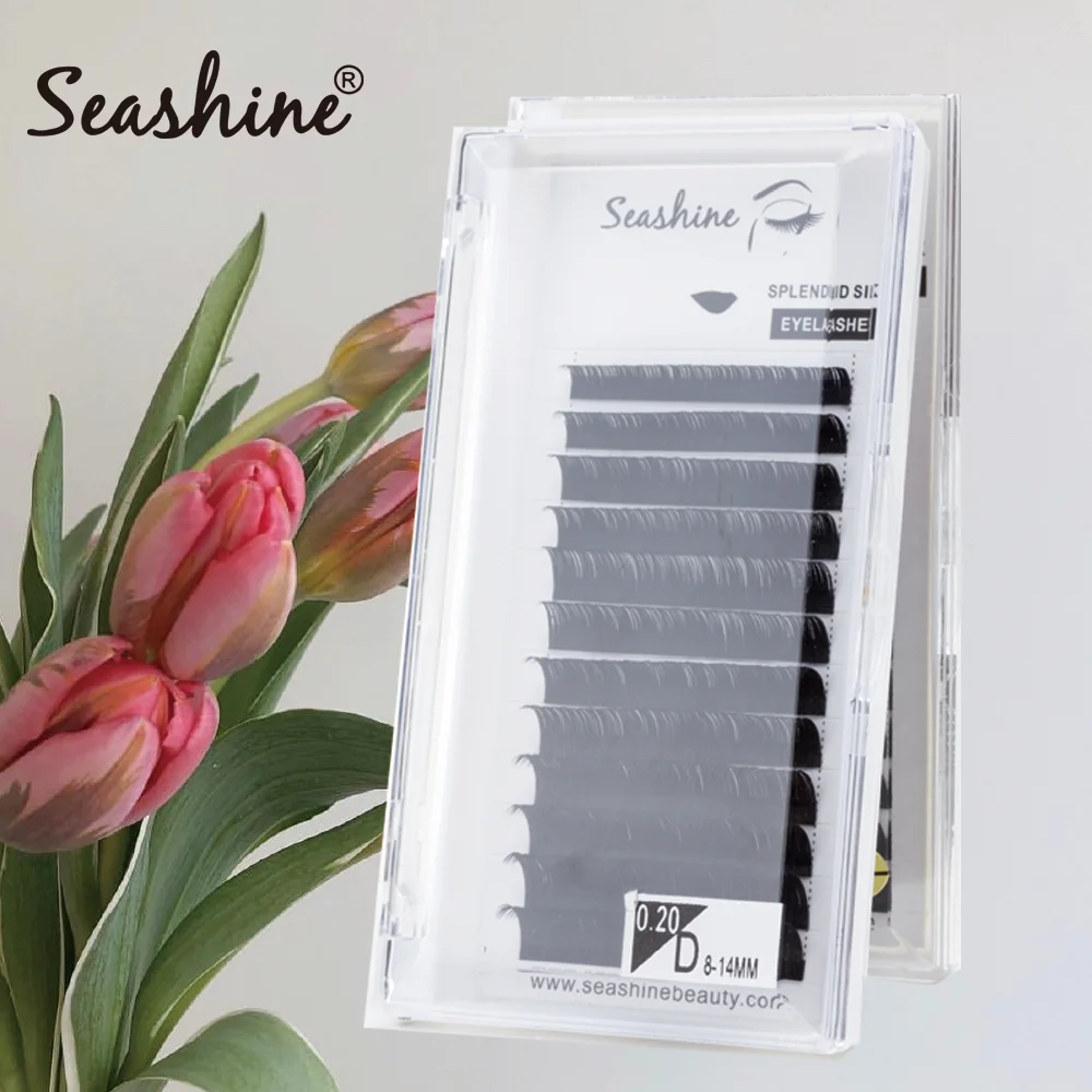 

Seashine Makeup Individual Lashes 100% Hand Made 12 Lines/Tray J/B/C/D/L False Eyelashes Extension Supplies Russia Volume lashes