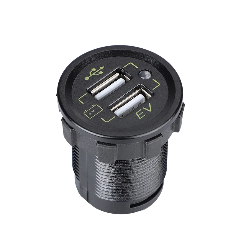 DC 36V to 108V Dual USB Quick Charge Socket Outlet Waterproof Electric Car USB Charger 48V/60V/72V/100V