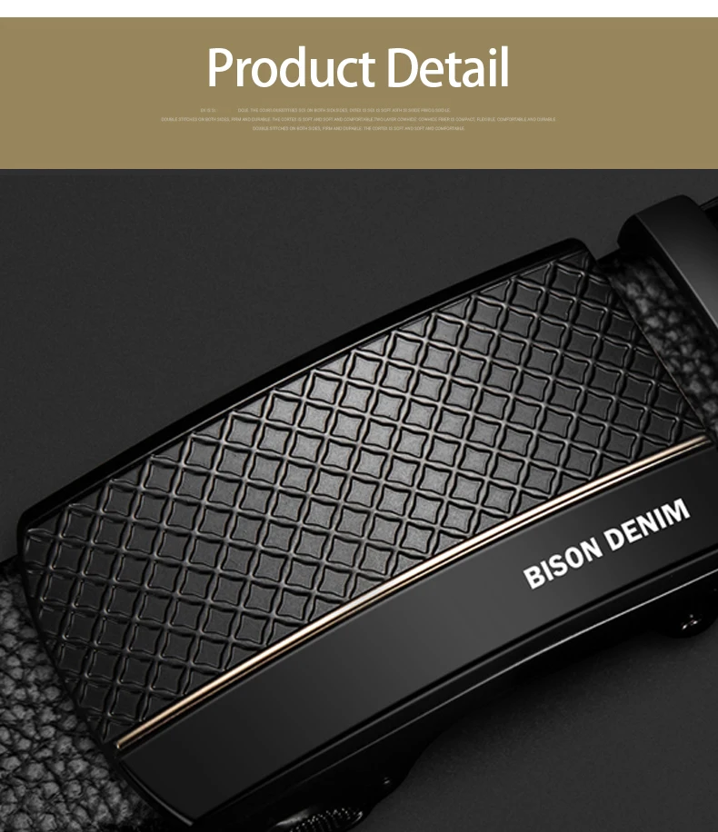 BISON DENIM Echtes Leder Automatische Männer Gürtel Luxus Strap Gürtel für Männer Designer Gürtel Männer Hohe Qualität Mode Gürtel N71416 – Detail 10