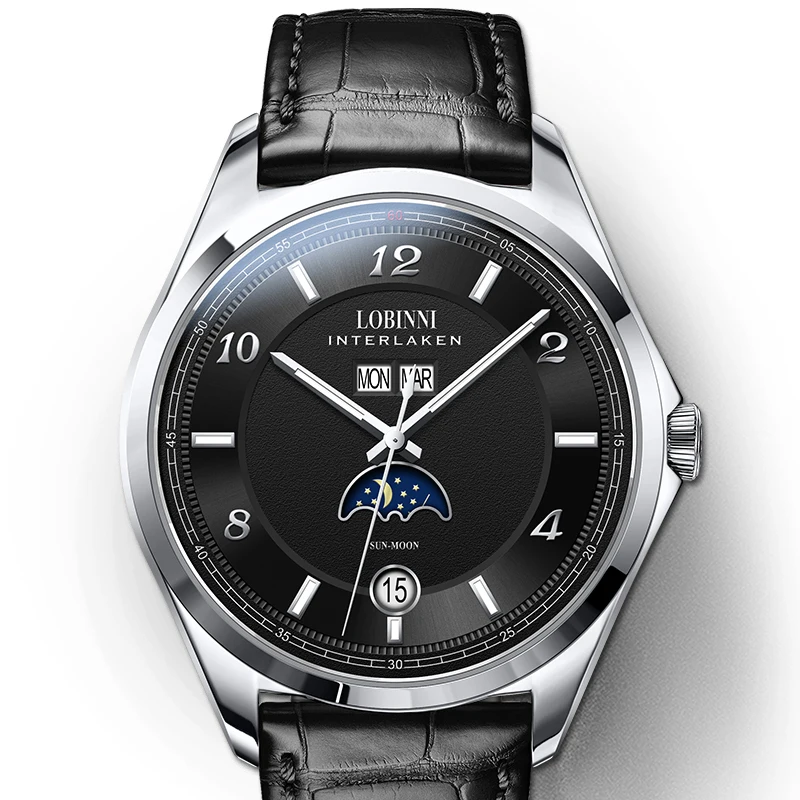 Switzerland Luxury Brand LOBINNI Automatic Mechanical Men's Watch