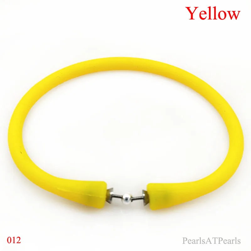 Wholesale 6.5 inches/160mm Yellow Rubber Silicone Band for Custom Bracelet