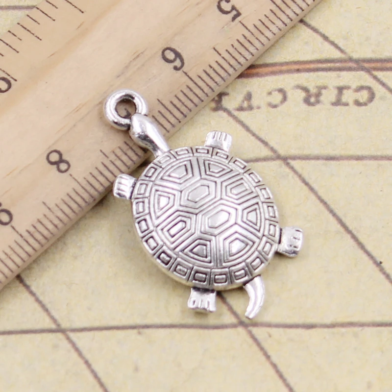 10pcs Charms Tortoise Turtle Sea 34x20mm Tibetan Bronze Silver Color Pendants Antique Jewelry Making DIY Handmade Craft