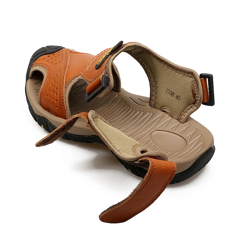 Men Sandals Genuine Leather 2021 Summer Outdoor Men Beach Sandals Big Sizes 38-48 Fashion Sandals Slippers Man Shoes