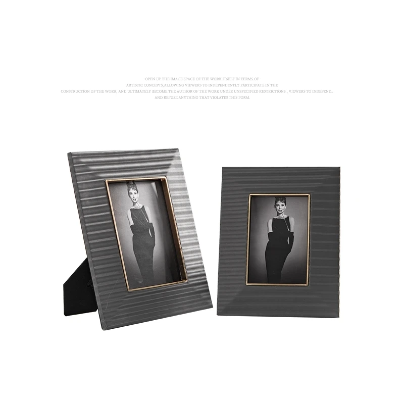 

8/10 Inch Creative Modern Solid Wood Leather Picture Frame Living Room Ornaments