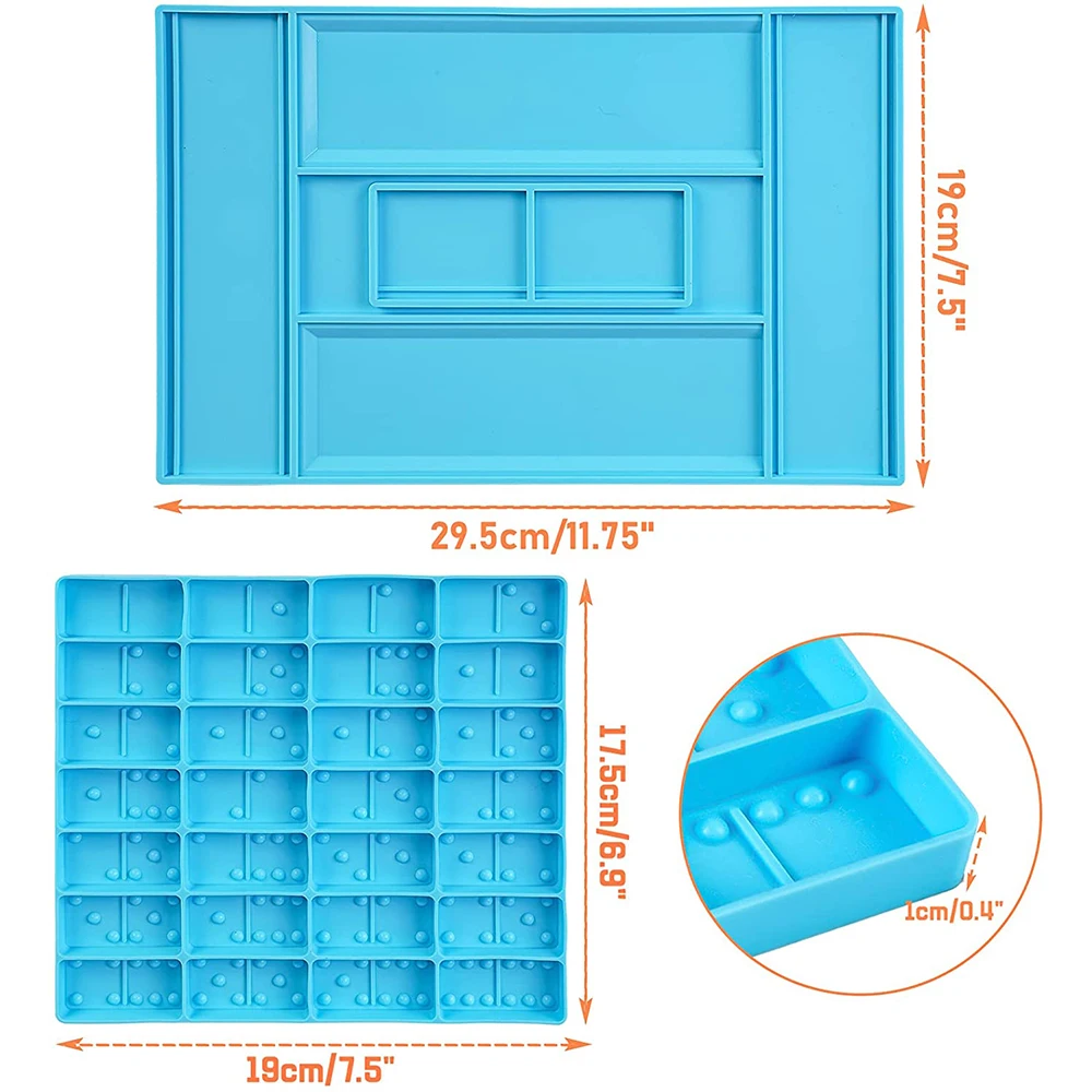 Dominoes Storage Box Resin Molds, DIY Resin Molds Domino, Dot Dominoes Silicone Molds, Domino Epoxy Resin Molds, Domino Game