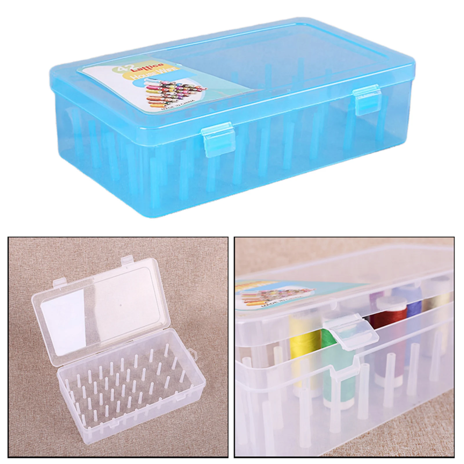 Sewing Thread Storage Box 42/24 Spools Bobbins Case Holder Spools Organizer