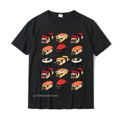 Camiseta divertida de Sushi Pugs para Hombre, camiseta Normal de nuevo diseño, camisetas de algodón para Hombre