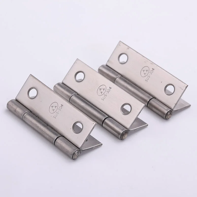 2 Pcs/Lot Silver Color SUS-37 Stainless Steel Antique Door Hinges For Wooden Cabinet Drawer Furniture Hardware Accessories