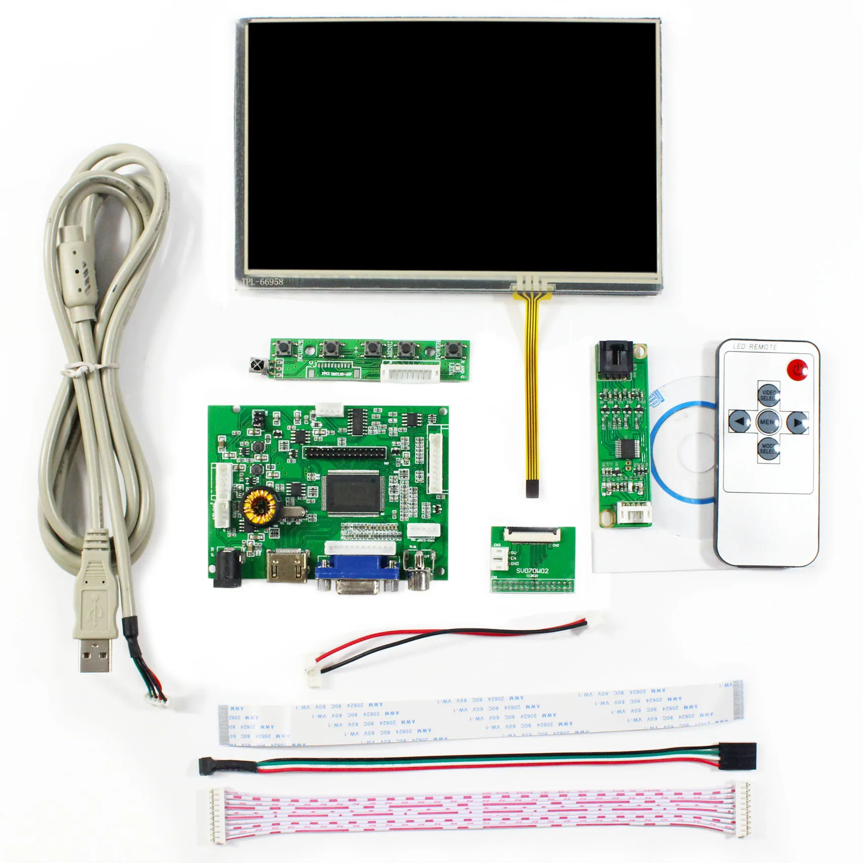 HD-MI VGA 2AV Audio LCD Controller Board  with 7