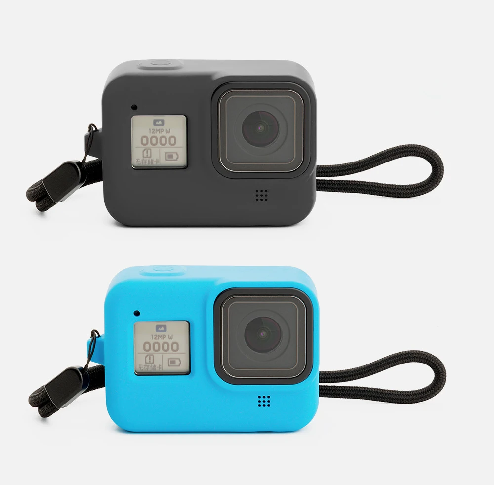 Silicone Protective Frame Case Housing Soft Rubber Shell Protector + Strap For Gopro Hero 8 Black Go Pro New Accessories
