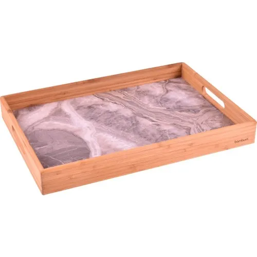 

Bambum Marbella-Marble Pattern Tray Brown Large