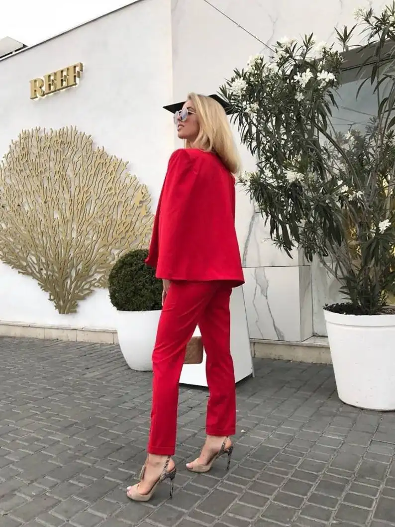 Traje de noche con alfombra roja para mujer, traje de manga larga para madre de novia, vestido de fiesta, ropa de graduación, pantalones, 2 uds.