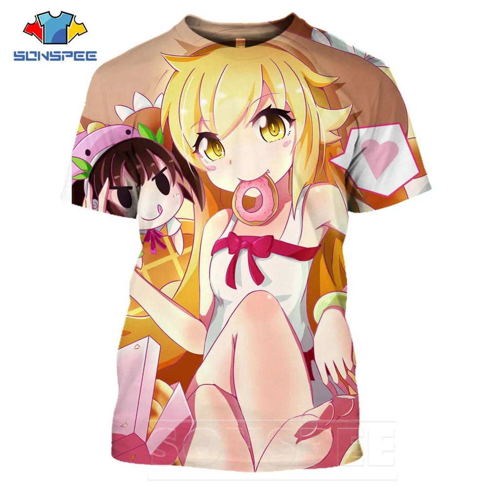 SONSPEE Anime 3d Print Sexy Girl  T Shirts Streetwear Men Game Kawaii Girl Women Fashion T-shirt Takuo Harajuku Street Top Tee