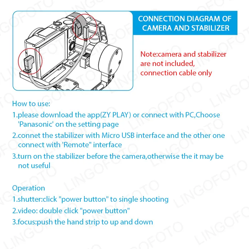 Zhiyun Crane,Crane-M,Crane-Plus,Crane 2 Stabilizer Control Cable Spring Cable For Panasonic GH4,GH5,G7,G85,G9camera etc.