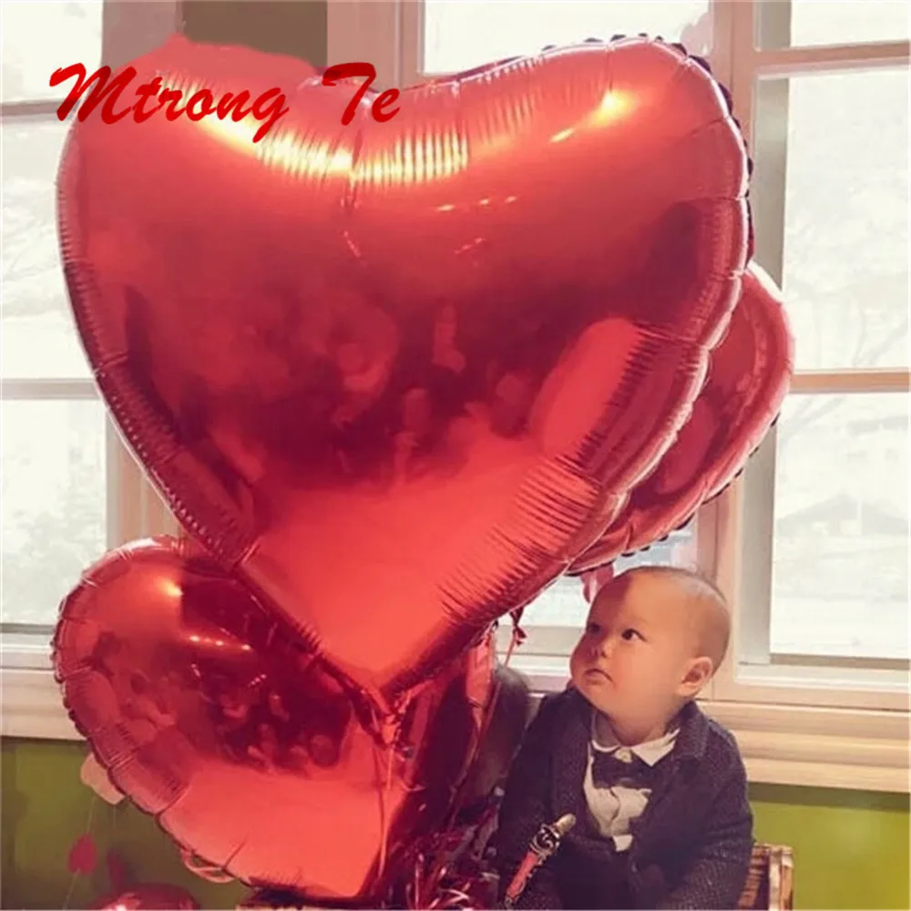 10/50pcs Large 30inch 75CM Heart Foil Balloons Wedding Birthday Party Decor Helium Inflatable Globos Gaint Heart Shape Balaos