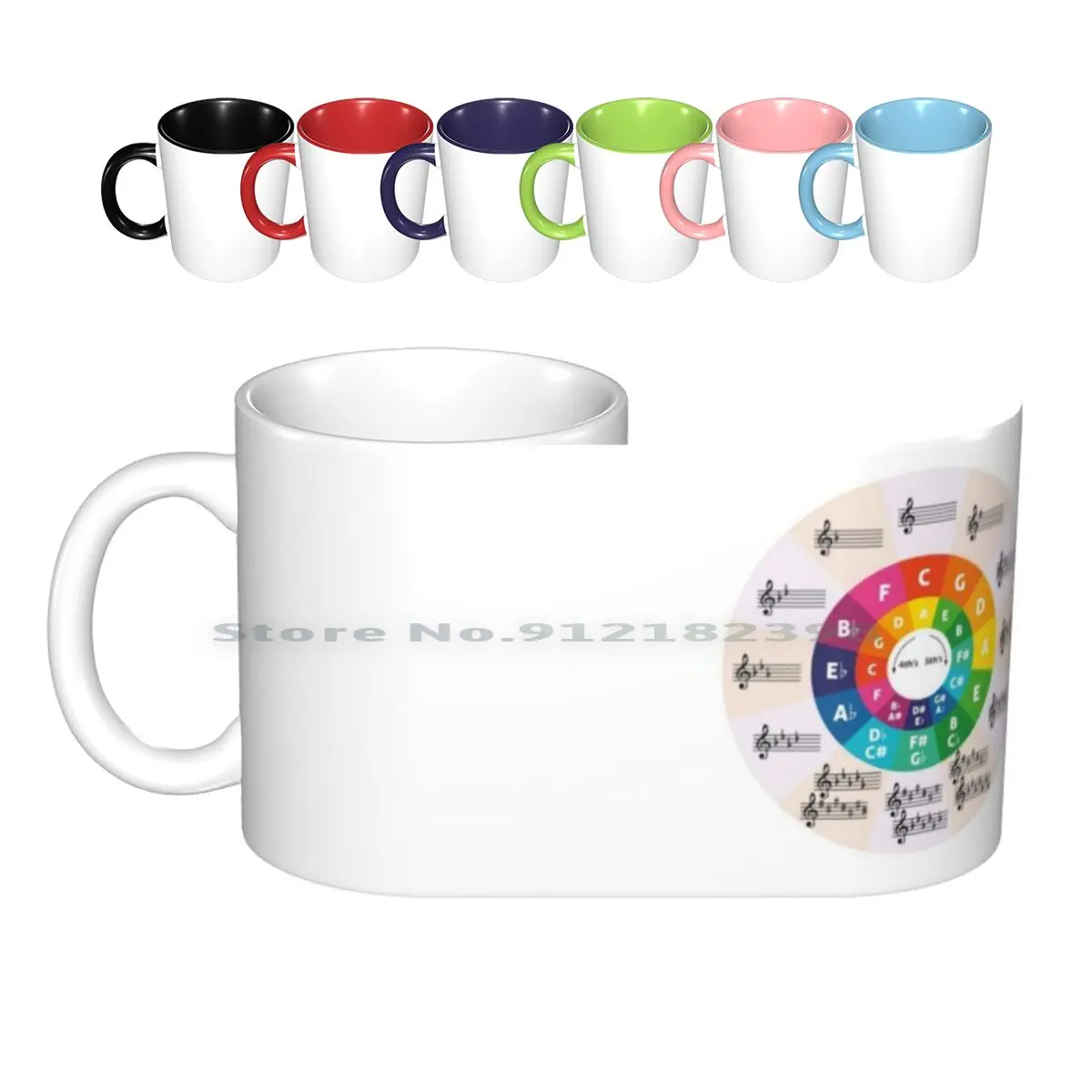 Circle Of Fifths Ceramic Mugs Coffee Cups Milk Tea Mug Circle Of Fifths Circle Of 5ths Guitar Piano Music Music Theory Chords