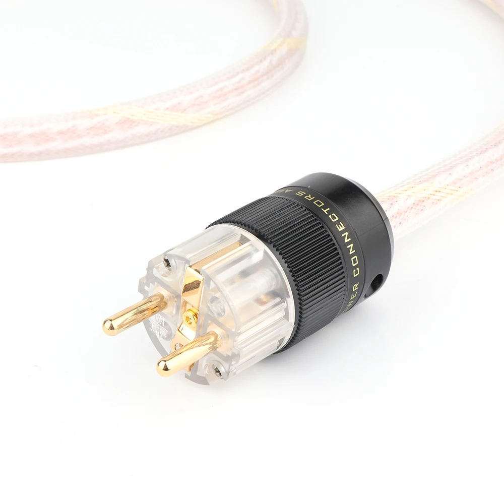 12TC Schuko Mains Power EU Schuko สายไฟต่อสายไฟ AC HIFI 24K Gold Plated EU Power ปลั๊ก