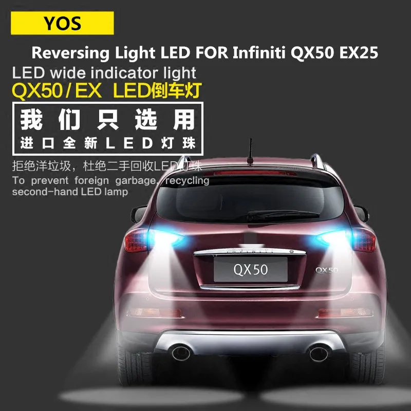 

Reversing Light LED FOR Infiniti QX50 EX25 2008-2019 Parking Auxiliary Light 9W T15 5300K QX50 EX25 Headlight Modification