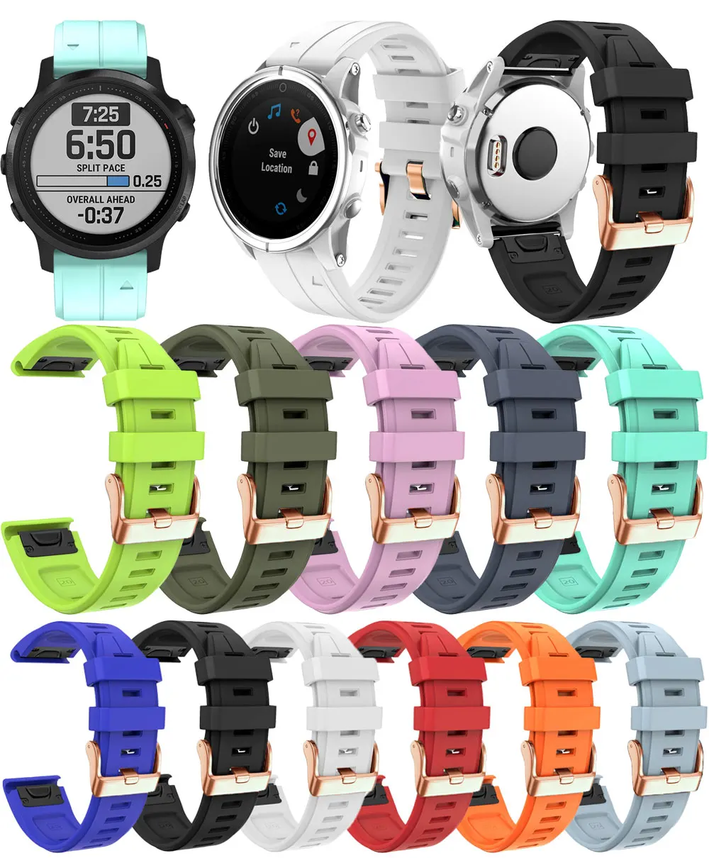 Fenix 6S 5S 20MM Strap Smartwatch Band For Garmin Fenix 6S 6S Pro 5S 5S Plus Quick Release Silicone Watchband Easyfit Belt Wrist