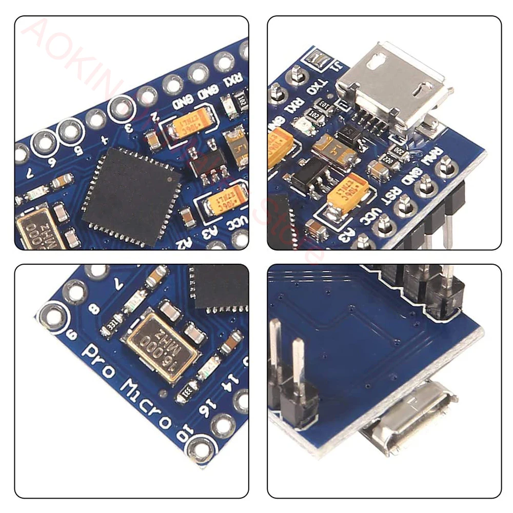 3 pcs Pro Micro Atmega32U4 5V 16MHz Bootloadered IDE Micro USB Pro Micro Development Board for Arduino Pro Micro with Pin Header