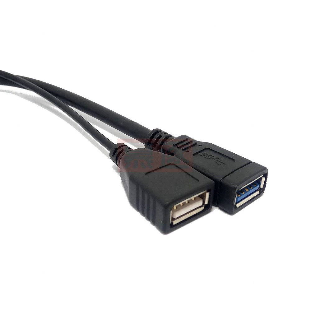 Cable divisor USB 3,0 2,0 macho A USB Dual, conector hembra Y Hub, cargador Y Cable de extensión de transferencia de datos