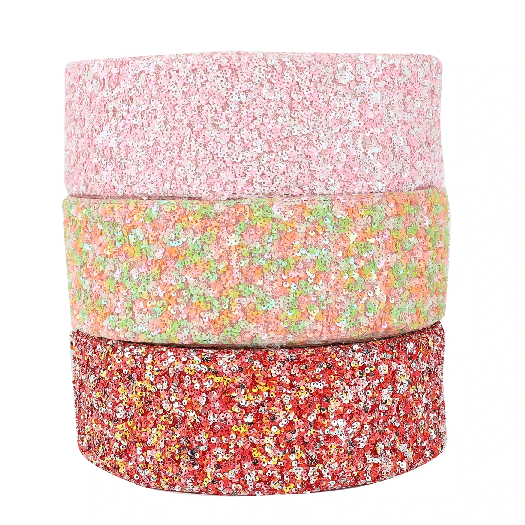 HSDRIBBON Listones 3 inch 75mm HSD-Genuine Series colorful Spring Summer Sequin Ribbon 25Yards/Roll