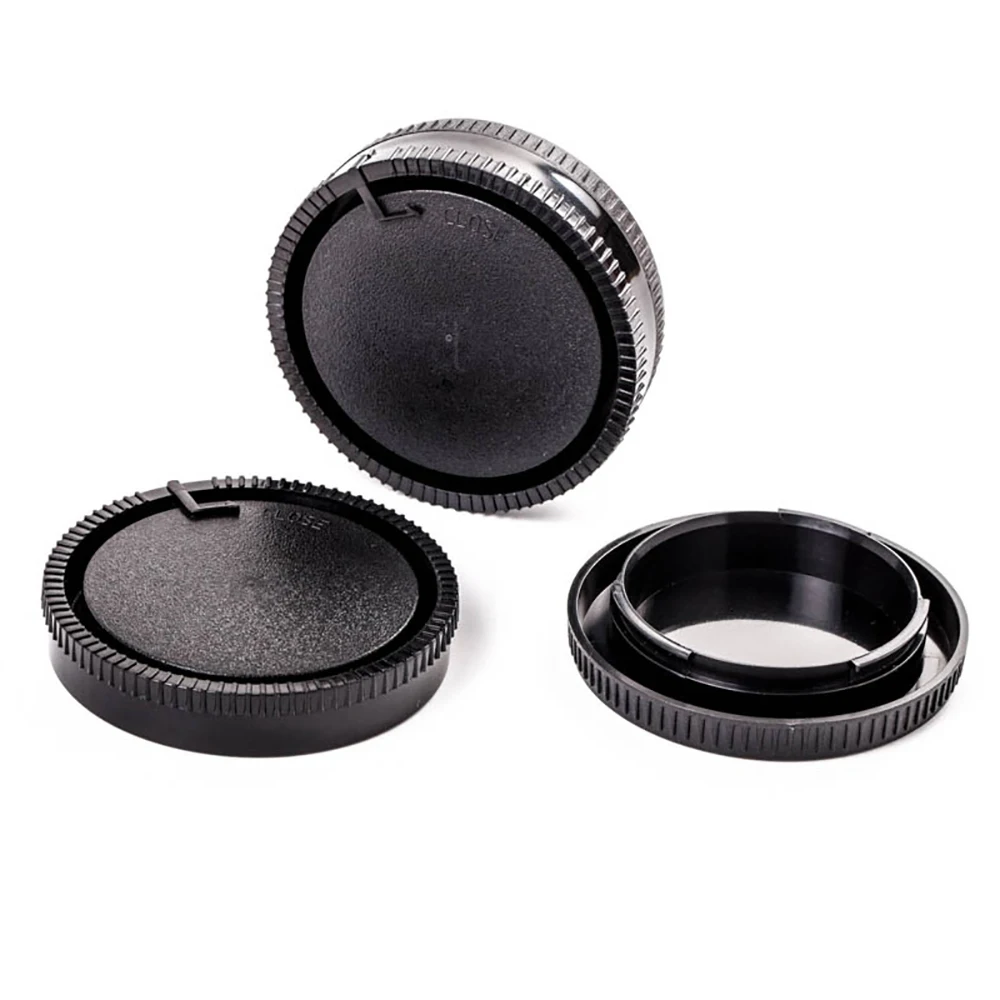黒いプラスチック製カメラのボディキャップのセット,リアレンズのキャップ,牡丹のafのマウント,カメラとレンズ
