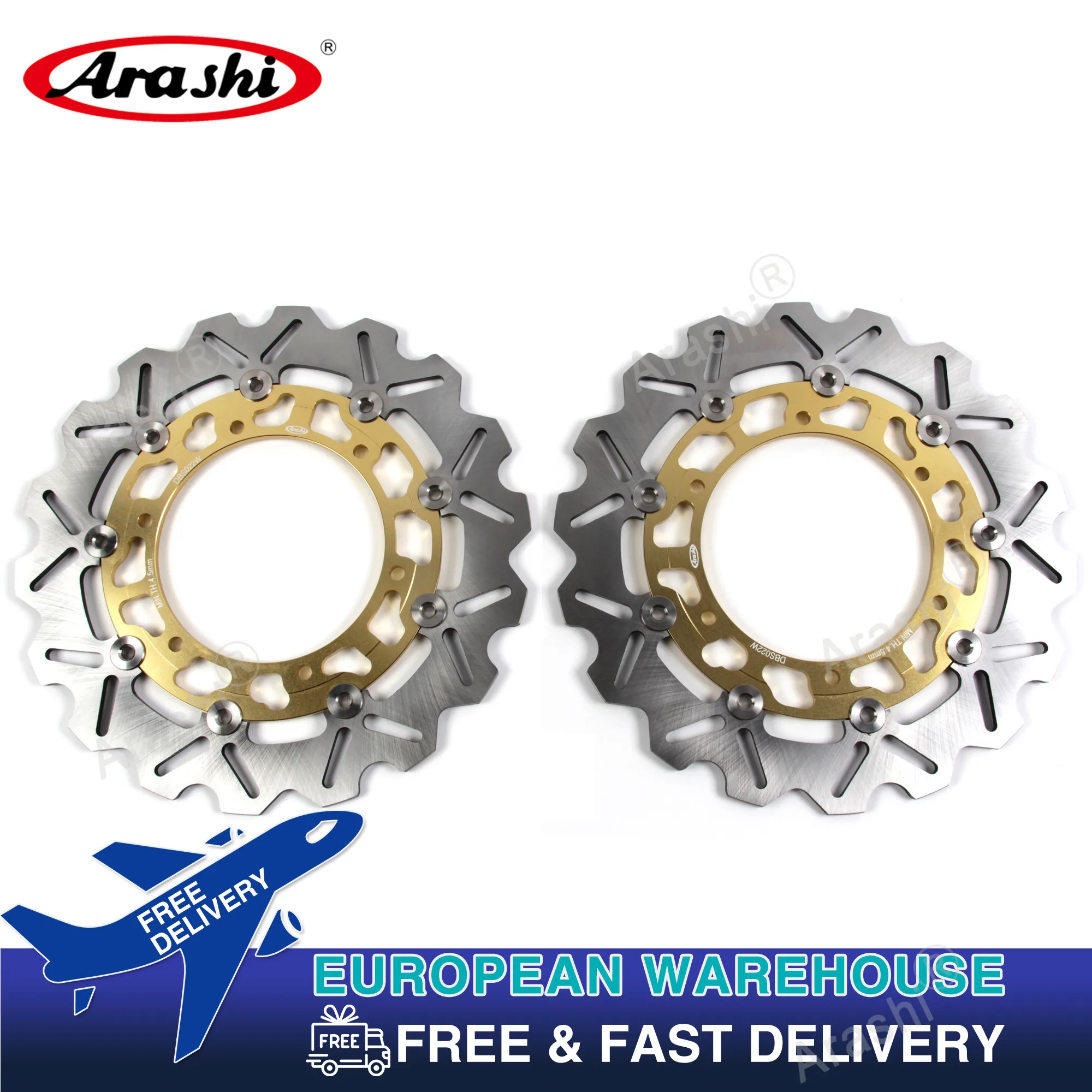 ARASHI CNC Front Brake Discs For YAMAHA YZF R6 1999-2002 / YZF-R1 1998-2003 / YZF600R THUNDERCAT 1996-2004 / XVS MIDNIGHT STAR