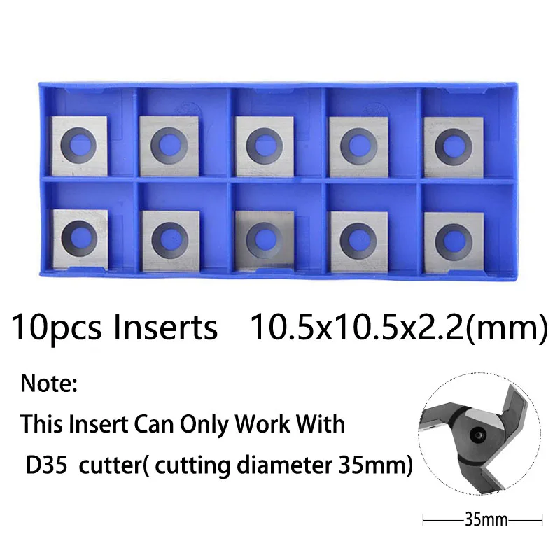 Dreanique 3-Fluit Houtschaafbit 35mm 60mm Snijdiameter 8mm 12mm Schacht Spoilboard Oppervlaktefrees Insert Carbide Plaat
