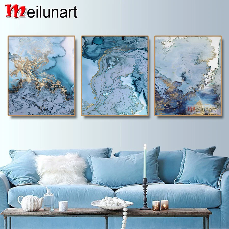 

Abstract modern landscape diy mosaic 5d diamond painting triptych full square round drill diamond embroidery kits AS1618