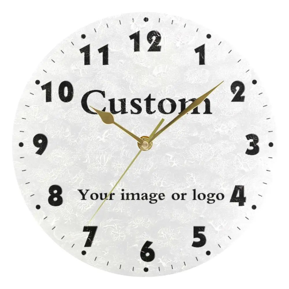 Custom Your Own Round Wall Clock Quiet Battery Operated Wall Watch Silent Non Ticking High Quality Tailor-Made Home Decor Clock