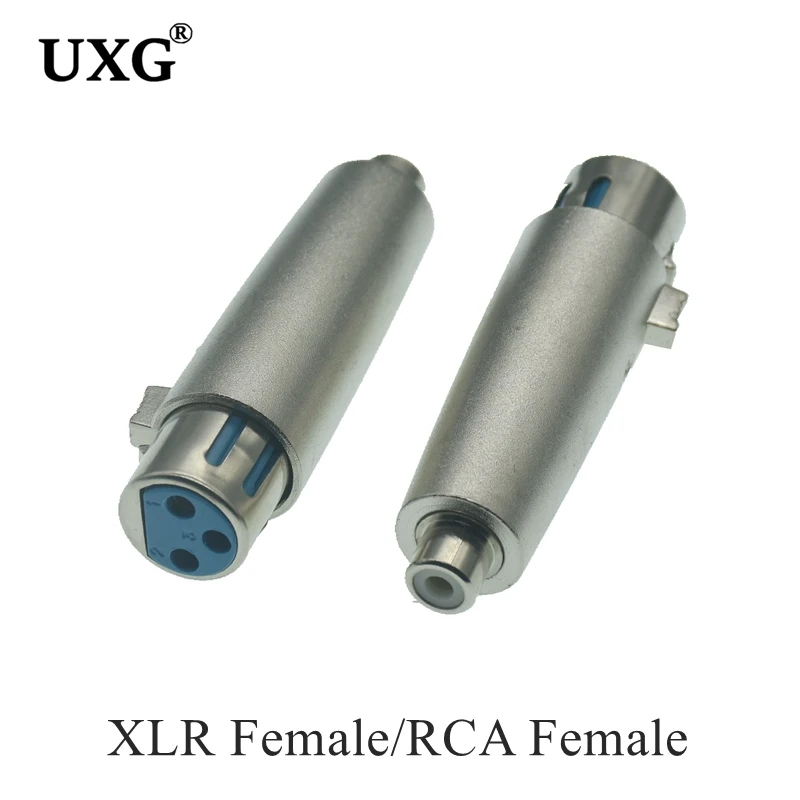 3Pin XLR żeński na 6.35mm męski Mono Jack Adapter ołowiu mikrofon 3pin XLR męski na RCA żeński lider Adapter niklowany