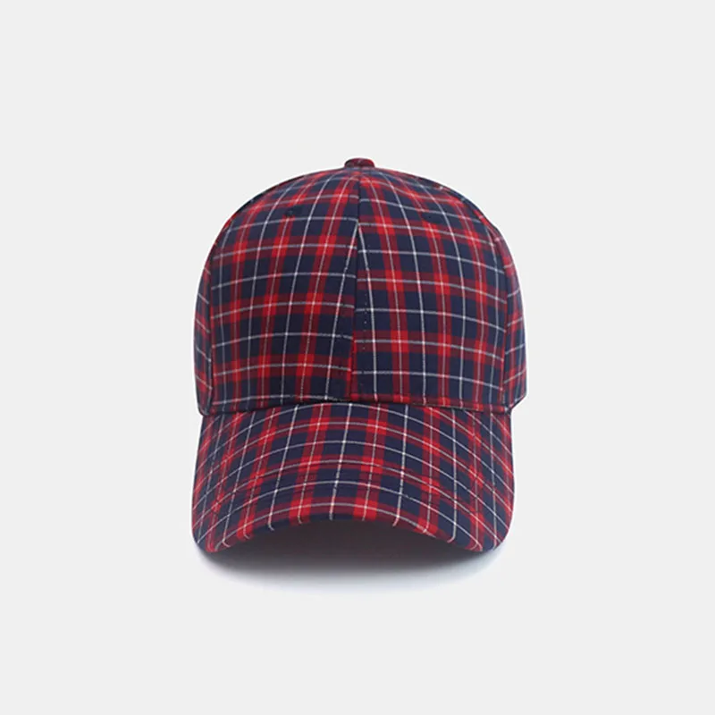 Color Plaid Men\'s Baseball Cap Unisex Snapback Bones Cap male Gorras Hombre Cotton Dad Hat Casquette Casual Women\'s baseball Cap