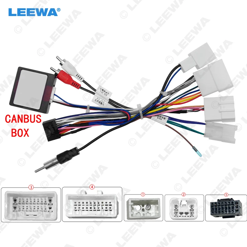 

LEEWA Car Stereo 16pin Wiring Harness With Canbus Box For Toyota Prado/Sienna/Sequoia/Tundra/RX330/RX300 Audio Wire Adapter