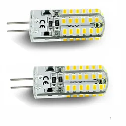Minibombilla Led G4, 3W, 12V/AC220V, 3014SMD, 42LED, lámpara de silicona, luz Led de ángulo de 360 grados, blanco cálido/blanco l