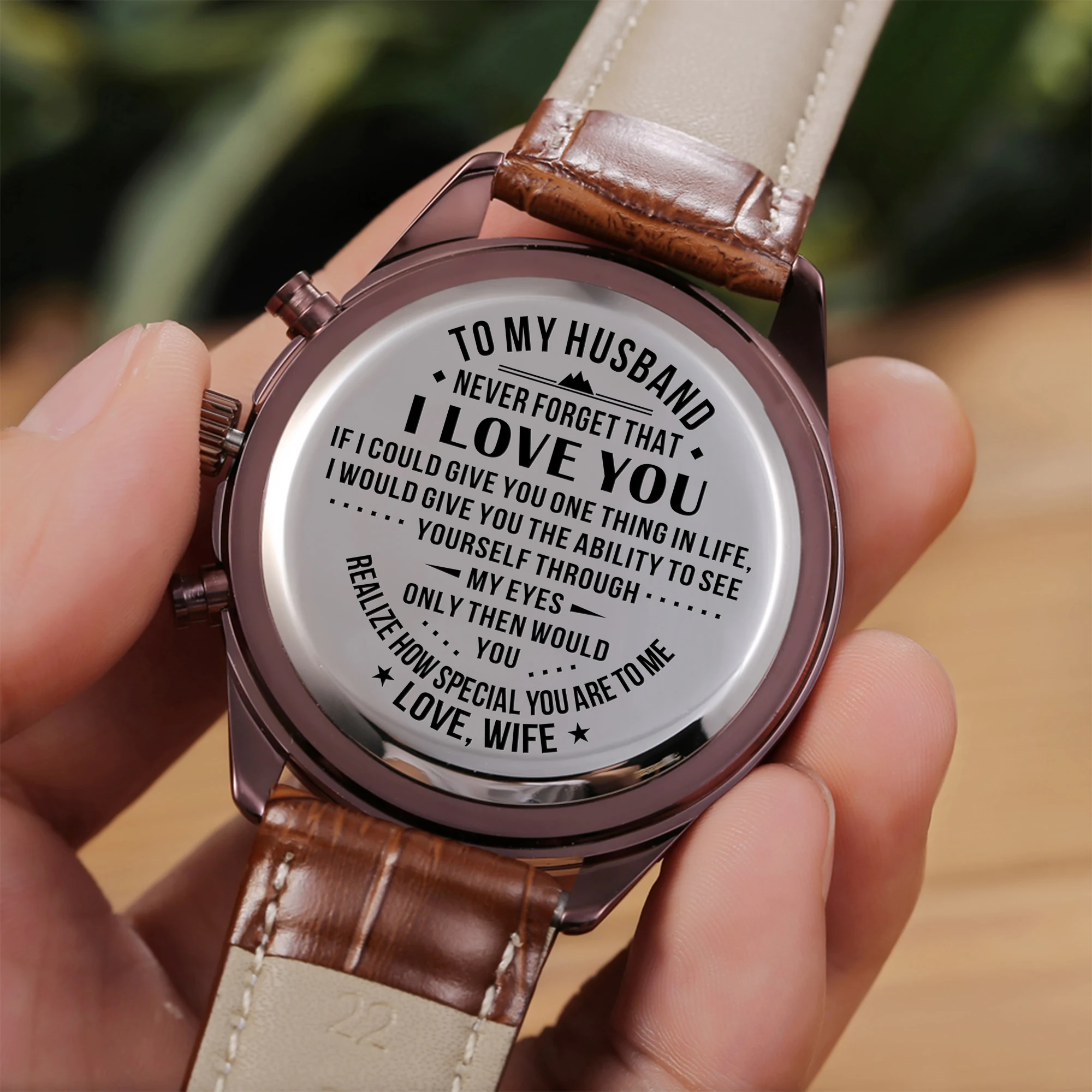 

Popular Customized Souvenir Gift to MY Man I Love You Design Men's Watch Hours Husband Boyfriend Dress Clock Male