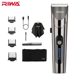 RIWA Washable Hair Trimmer LED Display Rechargeable Electric Hair Cutter Hair Clipper Machine For Haircuts Hair RE-6305