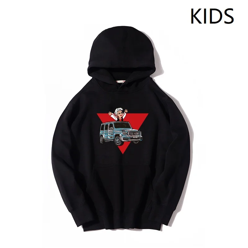 

Kid's Merch A4 Gelik Printed Hoodie Autumn Winter Thicked Fleece Hooded Sweatshirts Casual Parent Family Clothing Pullover Tops