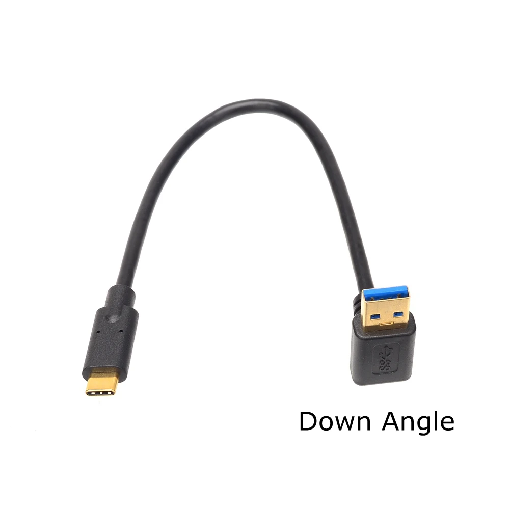 90 Degree Up Down Left Right Angle USB 3.0 Type A To USB C Male Data Sync Charging Cable for Xiaomi 4C/5 Huawei P9 Samsung Note7