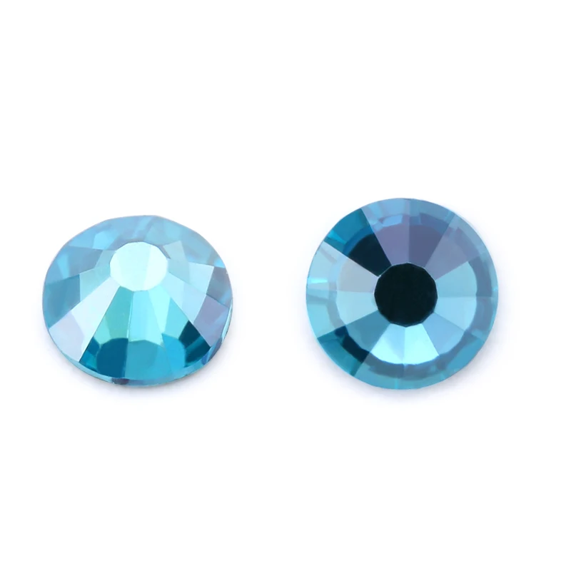 QIAO Boutique Aquamarine AB Non hotfix Rhinestone Flatback Crystals DIY Glue On Glass Rhinestones